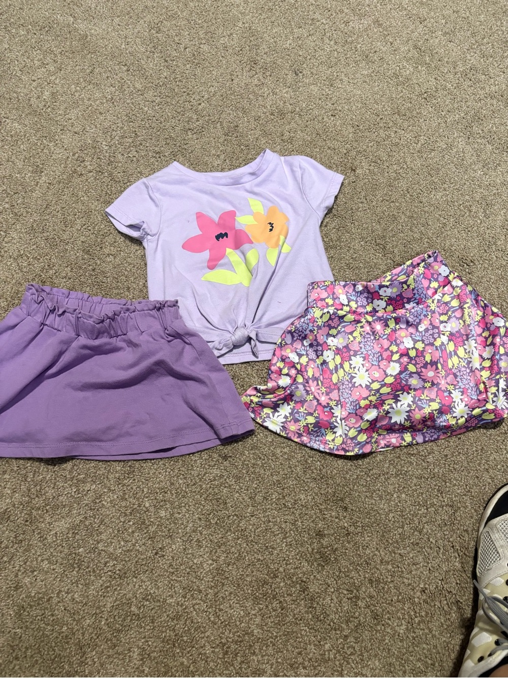ToddlersLavender Floral Skort and Skirt Set - Purple Outfit. Size 12-18m